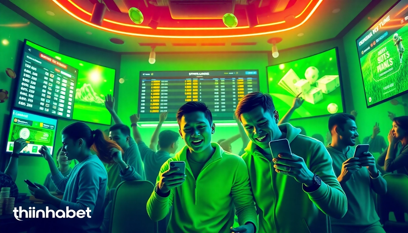 Experience the excitement of sports betting with thienhabet's vibrant online casino interface.