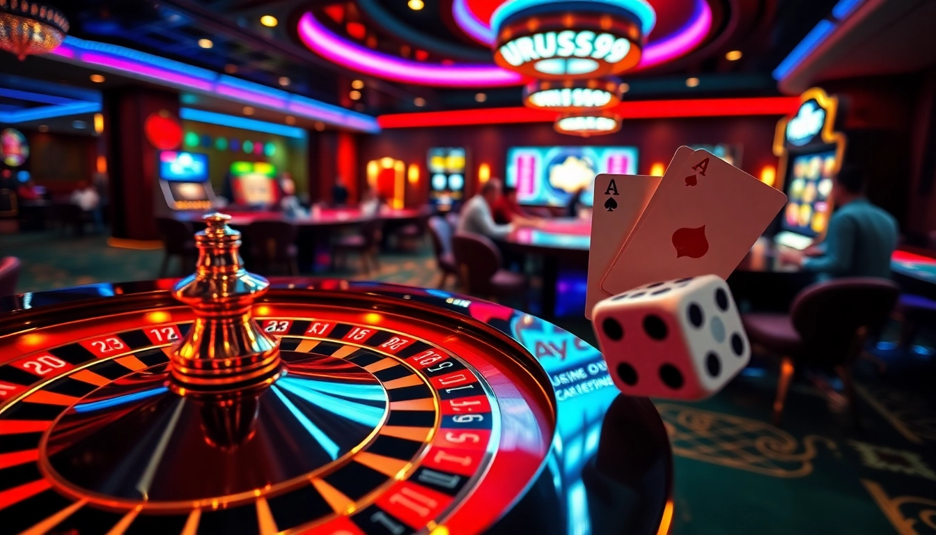 Experience the thrill of URUS99 with lively poker gameplay and vibrant casino atmosphere.