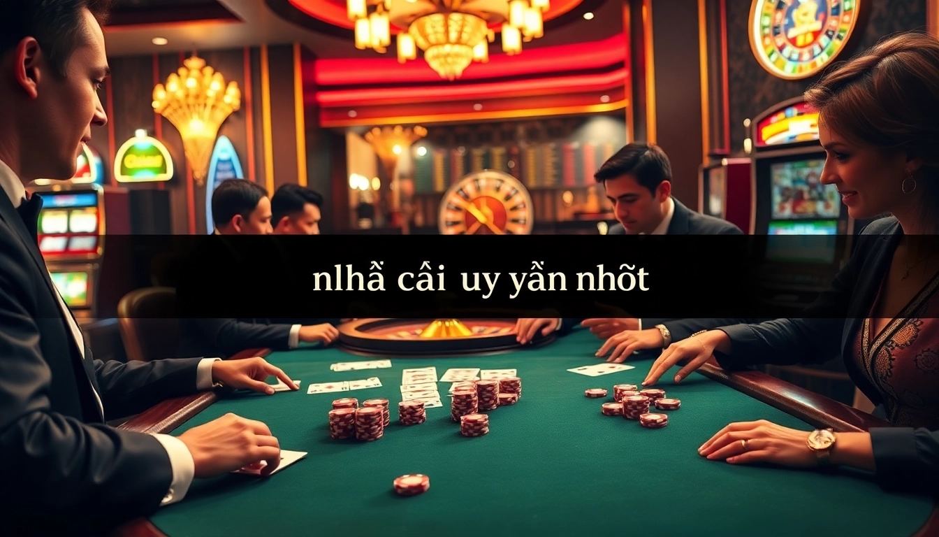 Experience the excitement at a stunning casino, showcasing the notion of nhà cái uy tín nhất through vibrant games and engaging players.