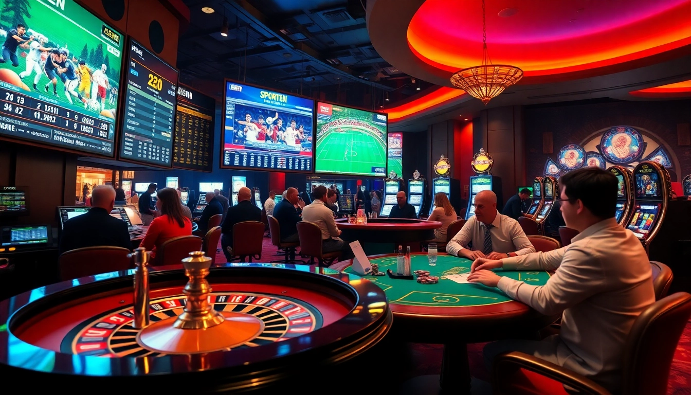 Kèo nhà cái hôm nay excitement fills the casino as gamblers place bets at spirited tables with lights flashing.