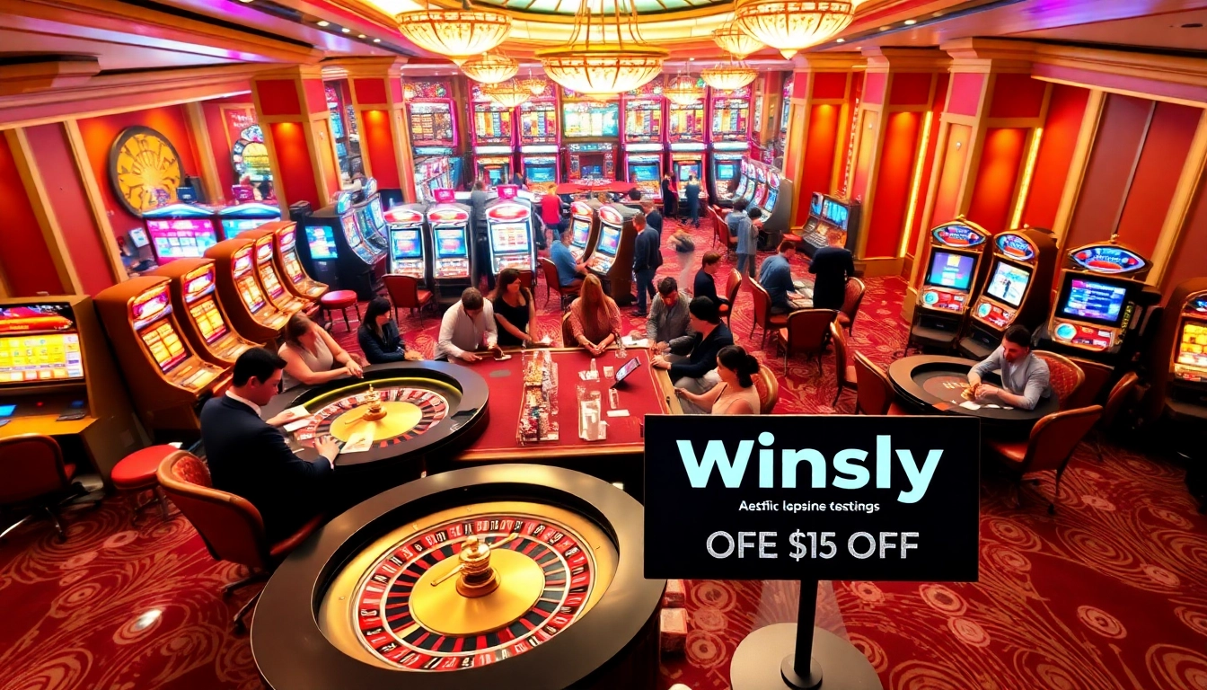 Winsly Casino captures the thrill of gambling with excited players at a roulette table.