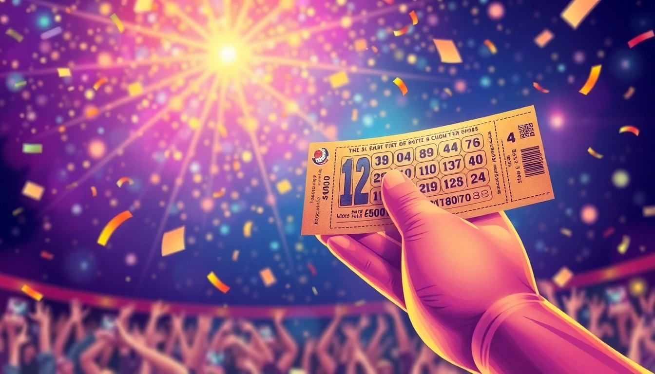 A lottery ticket held by a hand, infused with vibrant colors, symbolizing hope and excitement.