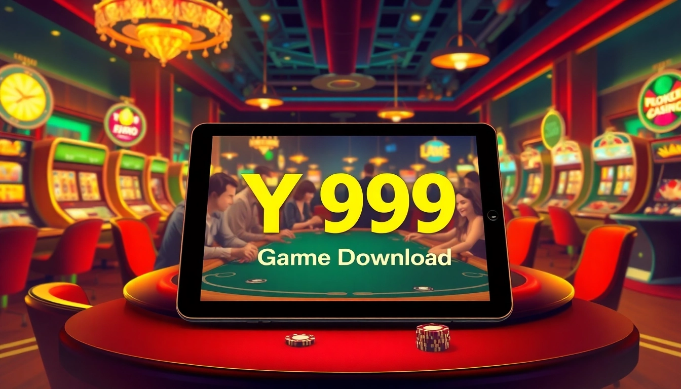 Immerse in the thrill of the Y999 Game Download experience at an exciting casino table.