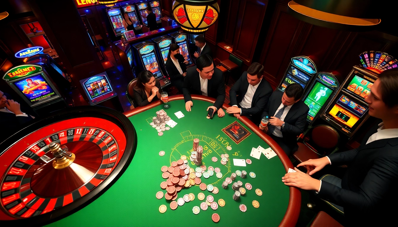Experience the excitement of gambling at bet88vn.locker with vibrant casino scenes, poker games, and immersive slot machines.